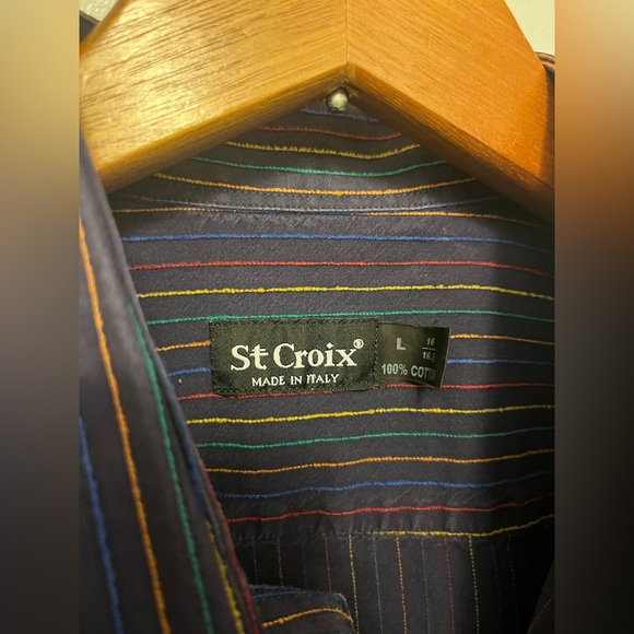 St. Croix | Vertical Rainbow Stripe Button Down - Picture 3 of 3